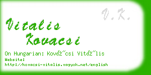 vitalis kovacsi business card